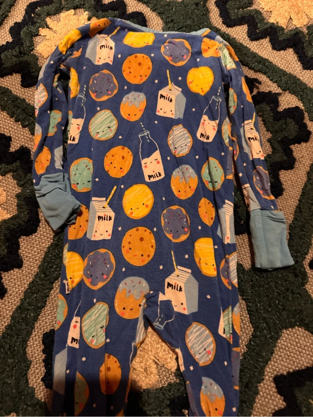 Little sleepies onesie cookies and milk 6-12 months